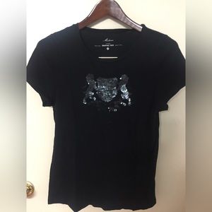 Black Sequin Tee